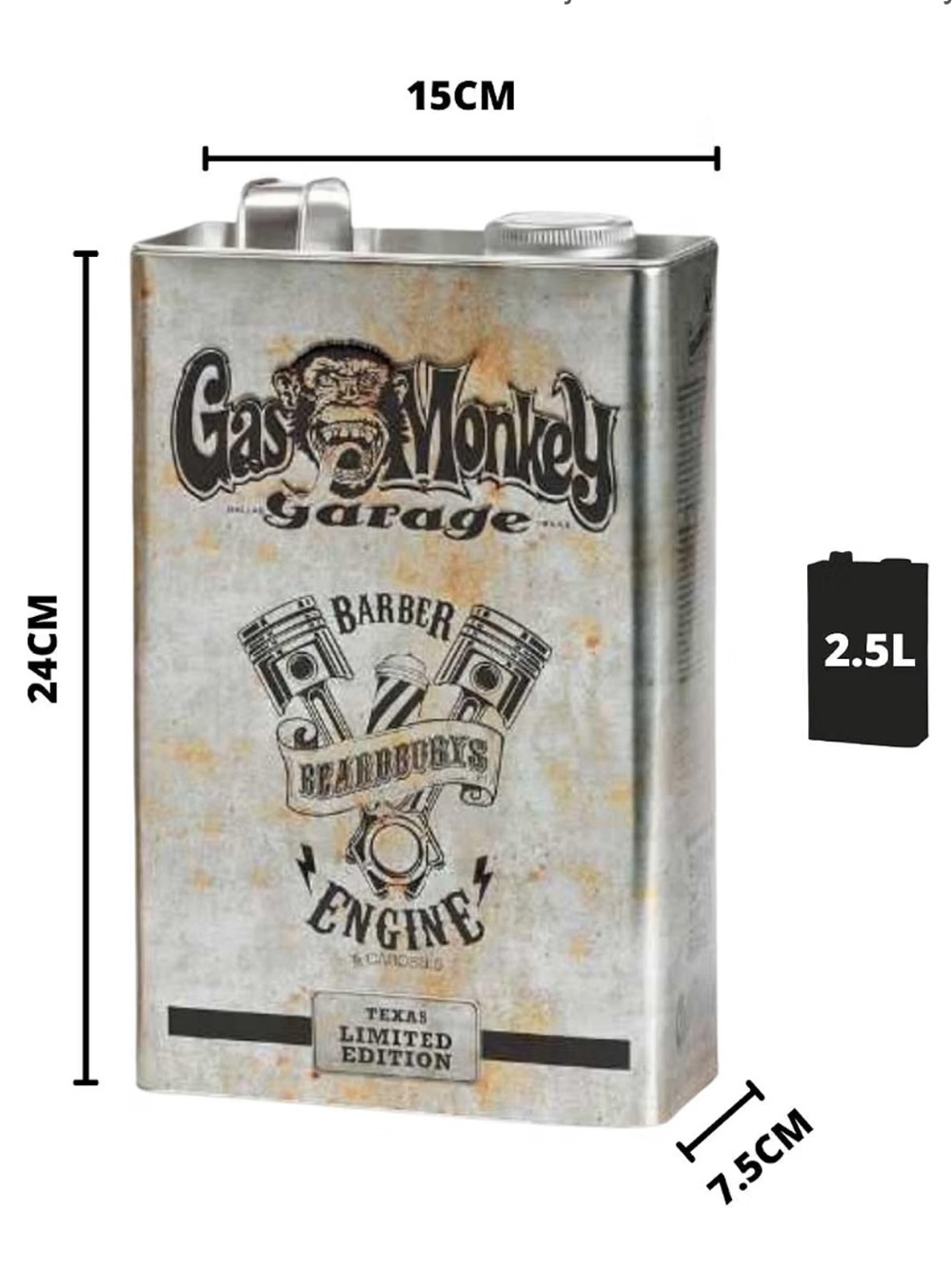 NWT Gas Monkey Garage Beardburys Silver Metal Canister - With hair products